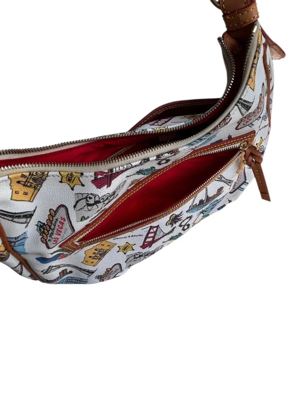 NWOT Dooney & Bourke East West Colins Hobo Bag Americana Icon Landmarks Bag
